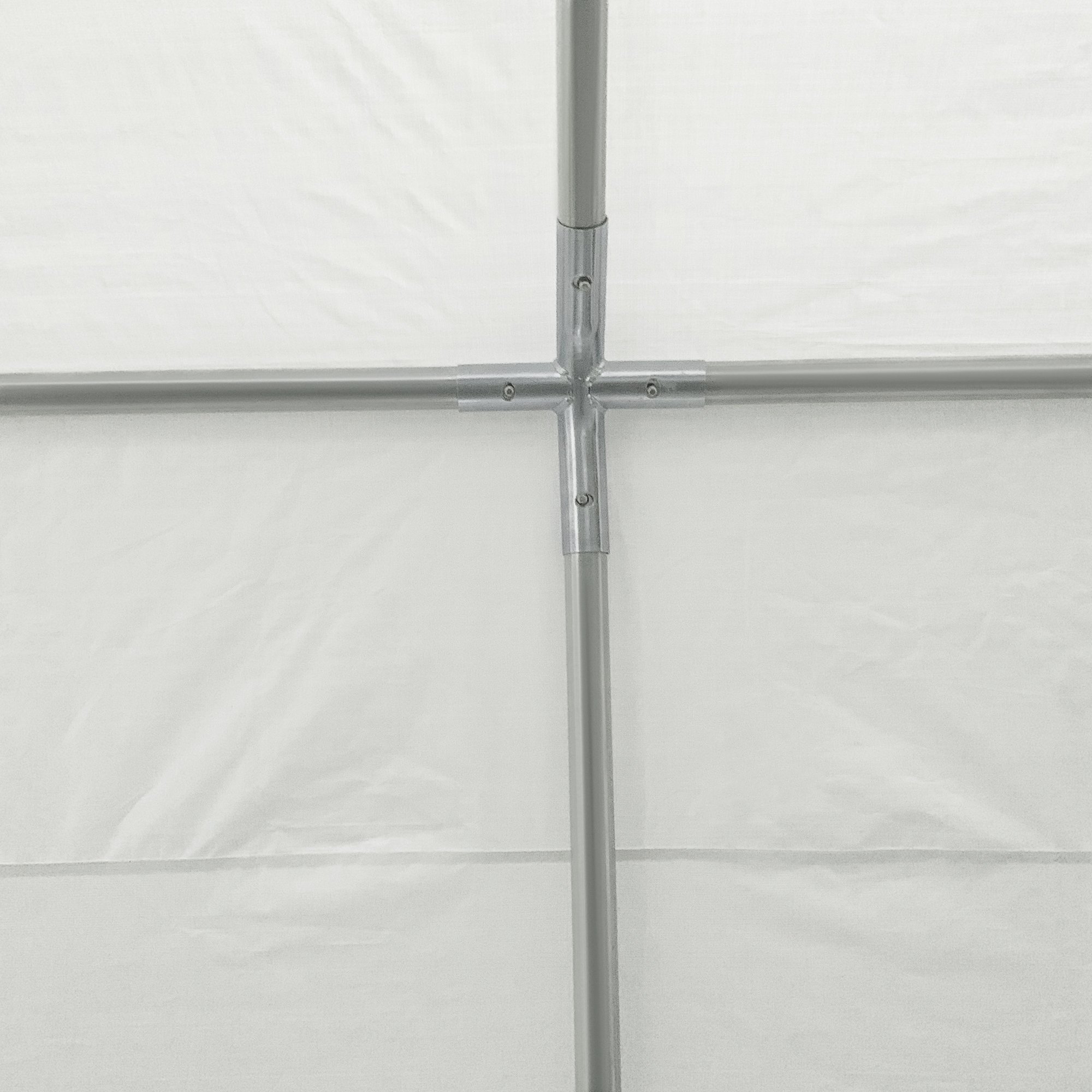  Foisor 4x4m cu Acoperis de Protectie impotriva Razelor UV, Ploaie si Vant pentru Vehicule, Nunti si Petreceri - Alb [7]