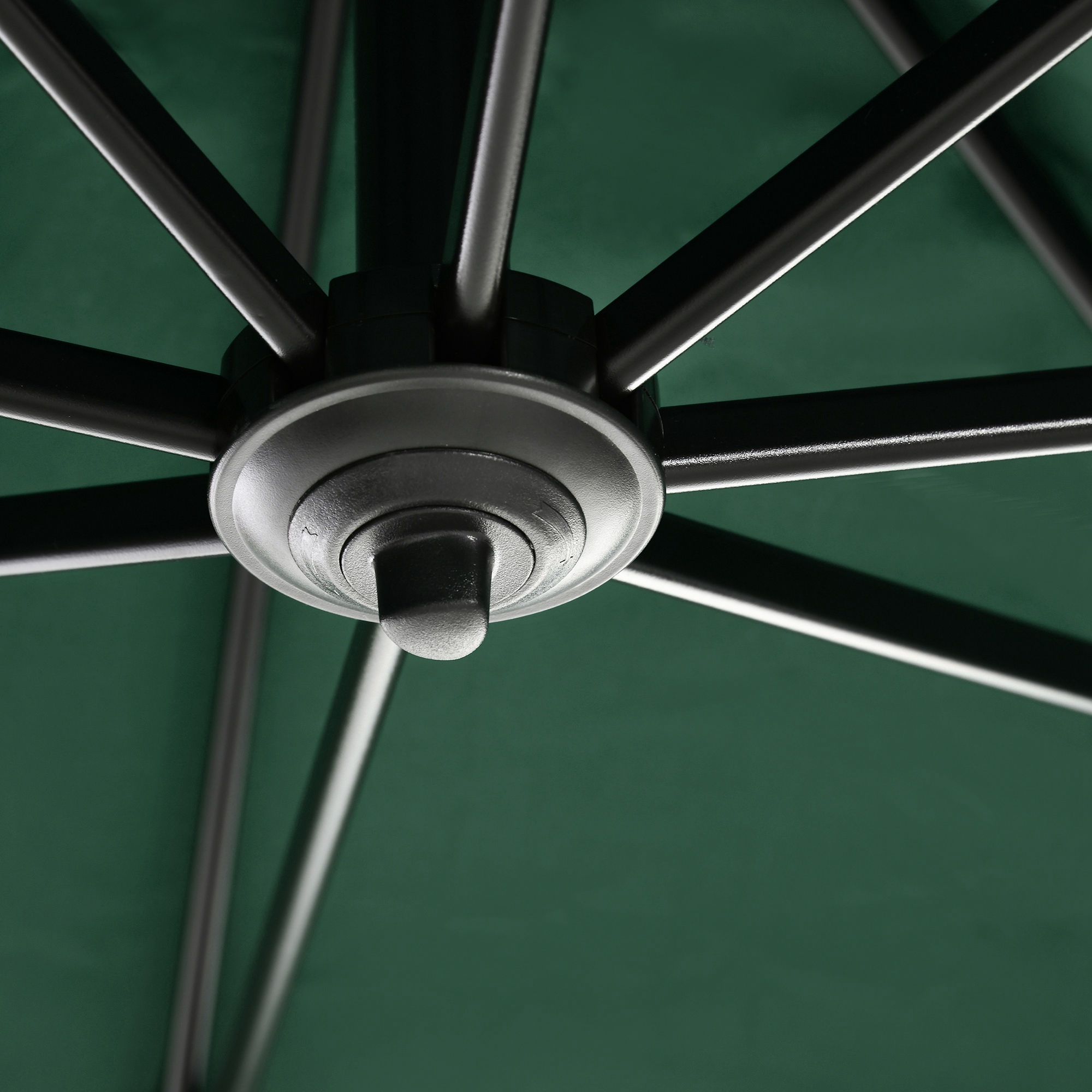  Umbrela de gradina cu manivela, 2.5x2.5 m, rotativa 360° si parasolar reglabil, verde [8]