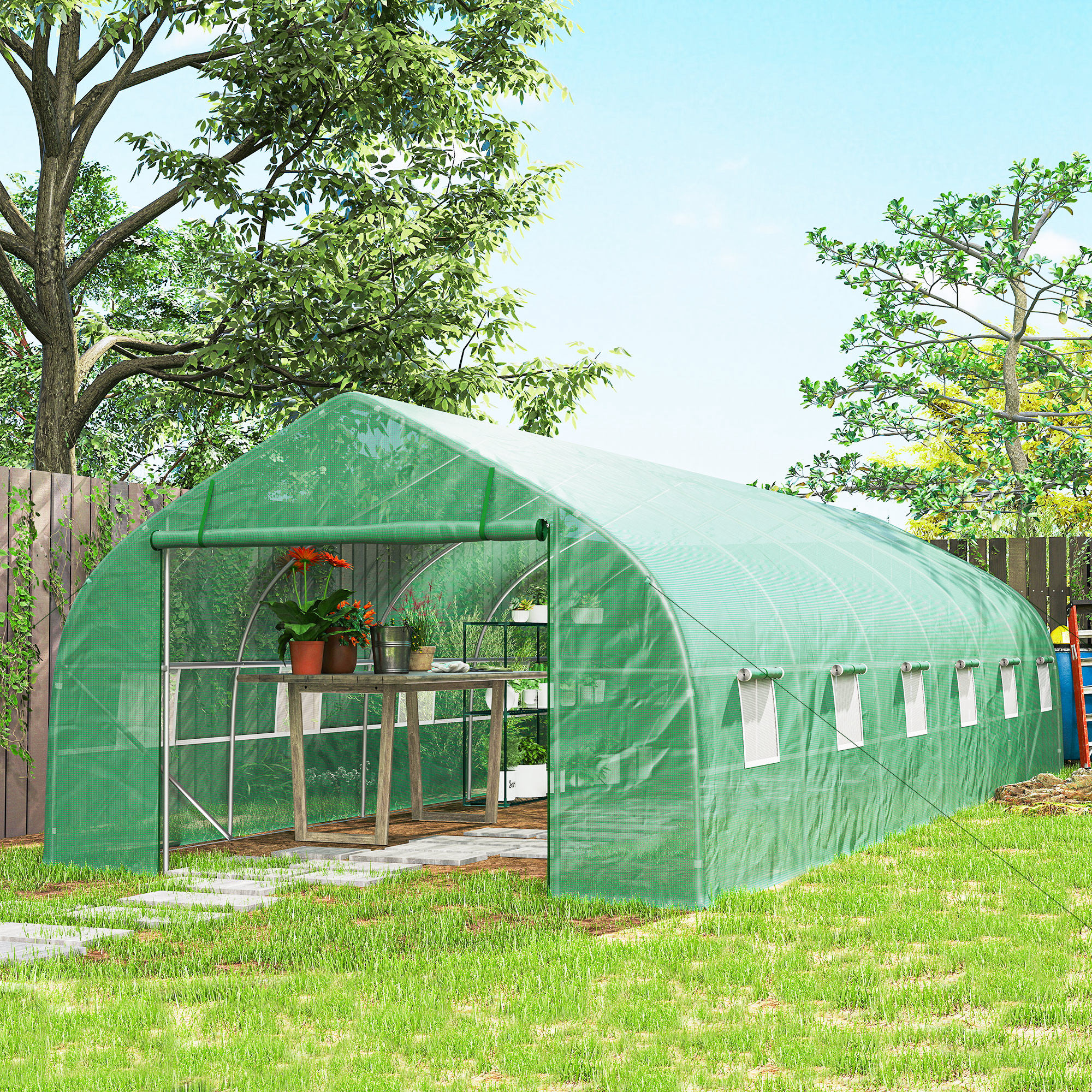  Sera Tunel Gradina - PE, Usa cu Fermuar & Ferestre Ventilatie [8]