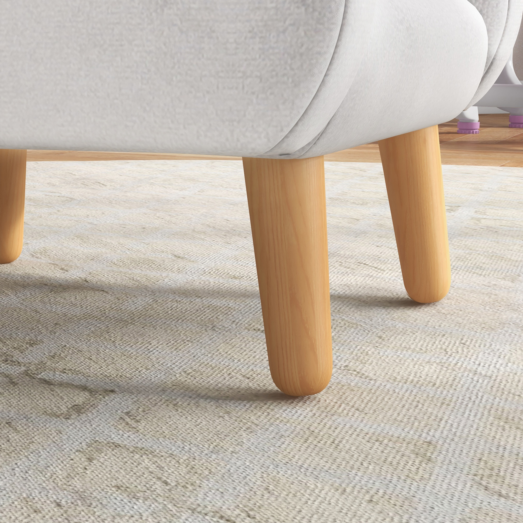  Fotoliu pentru Copii Stil Scandinav cu Brate in Forma de Nor din Material Textil, Alb, 46x51x55 cm [8]