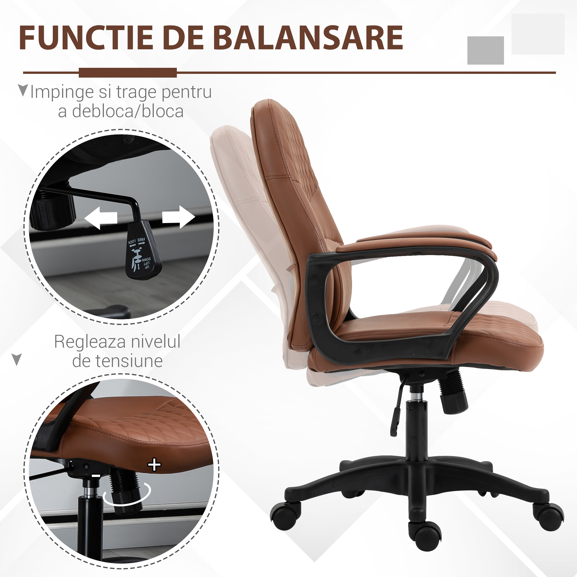  Scaun Birou Masaj - Maro, Reglabil, Piele Ecologica [5]