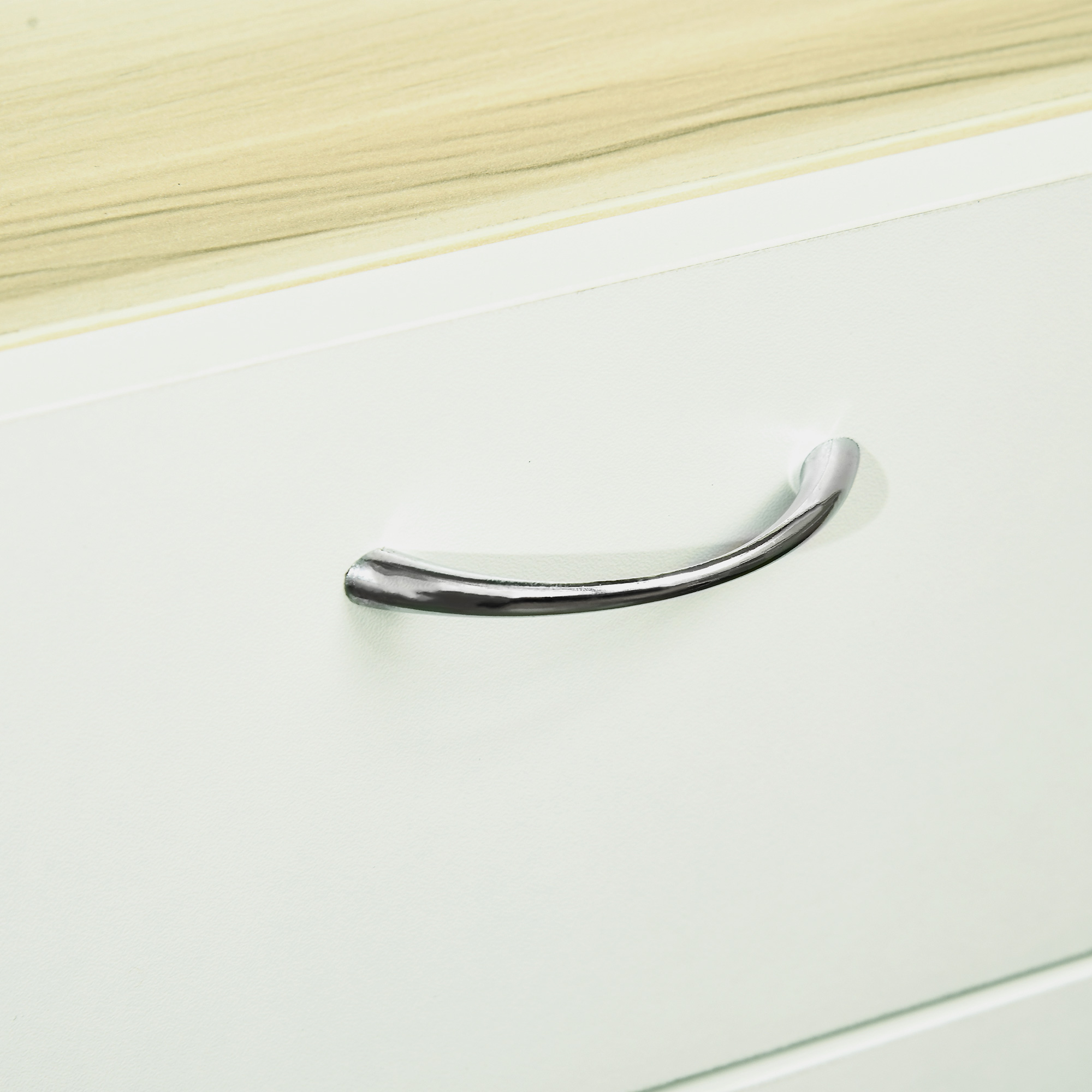  Dulap de bucatarie cu 4 usi, 3 dulapuri, sertar, dulap de perete si raft din placi aglomerate, 102x48x180cm, alb si culoarea lemnului [7]