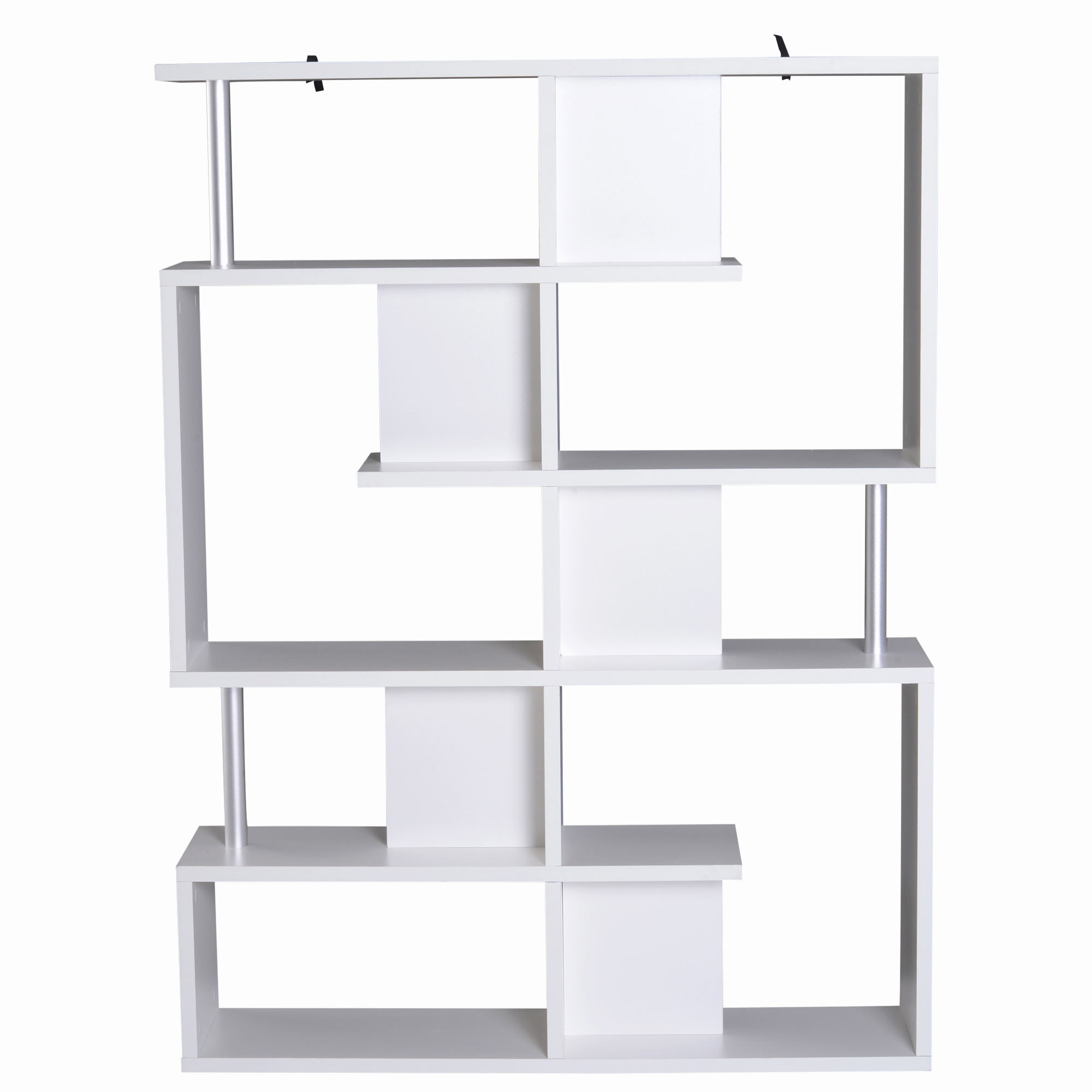  Biblioteca alba 5 niveluri, Mobilier Librarie cu 5 rafturi 12x28,6x160cm [3]