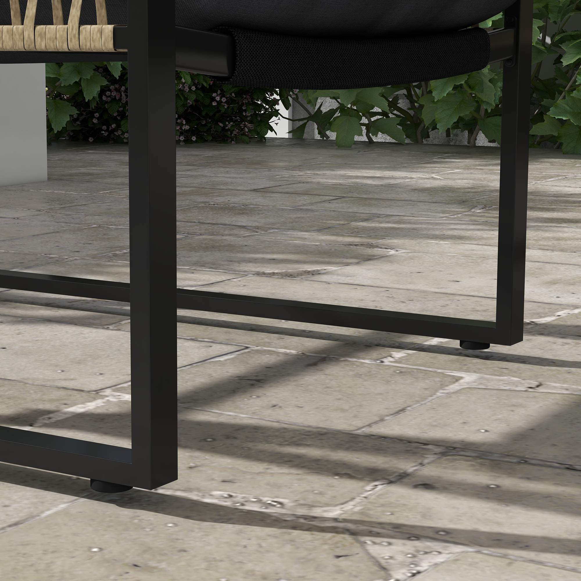  Set de Gradina 4 Piese din Ratan cu Canapea, 2 Scaune si Masuta de Cafea, Gri si Maro [6]