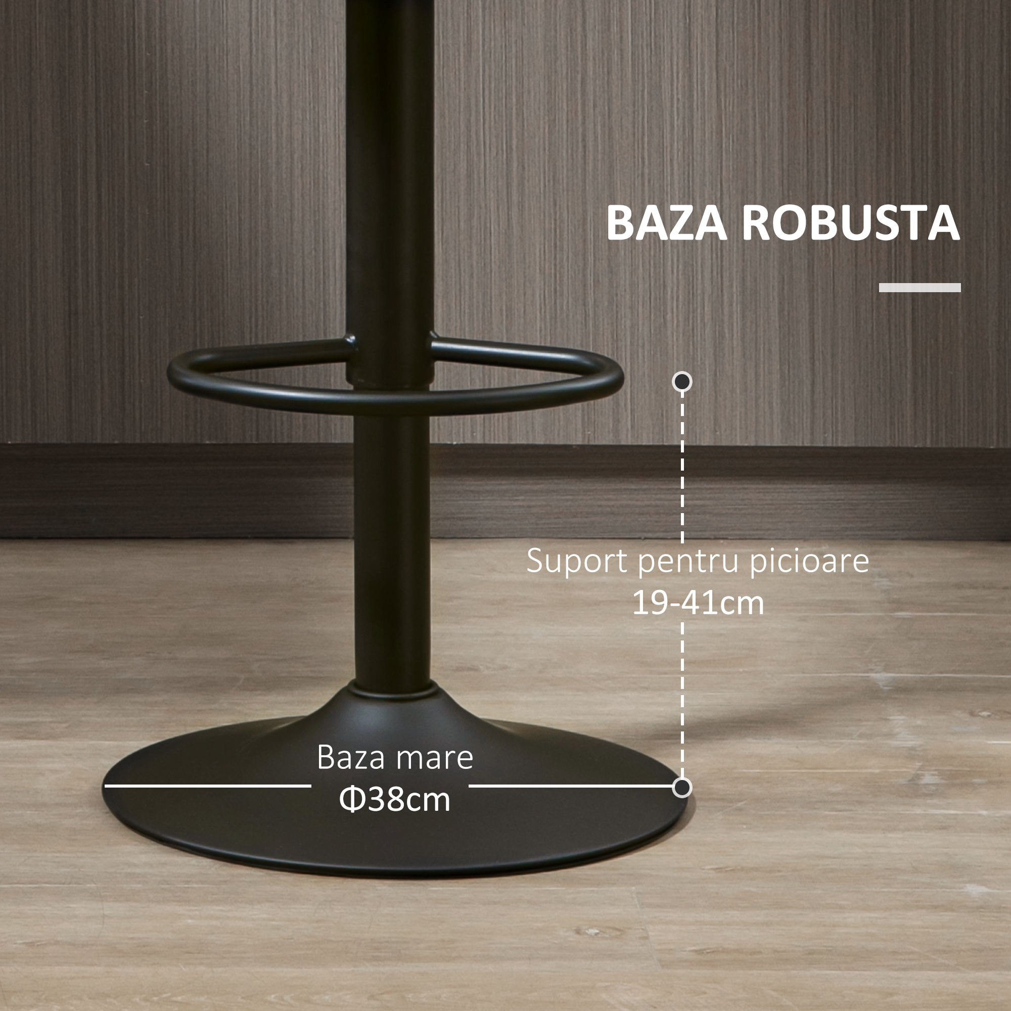  Set 2 Scaune Bar Pivotante & Reglabile 35×36×64-85 cm [6]
