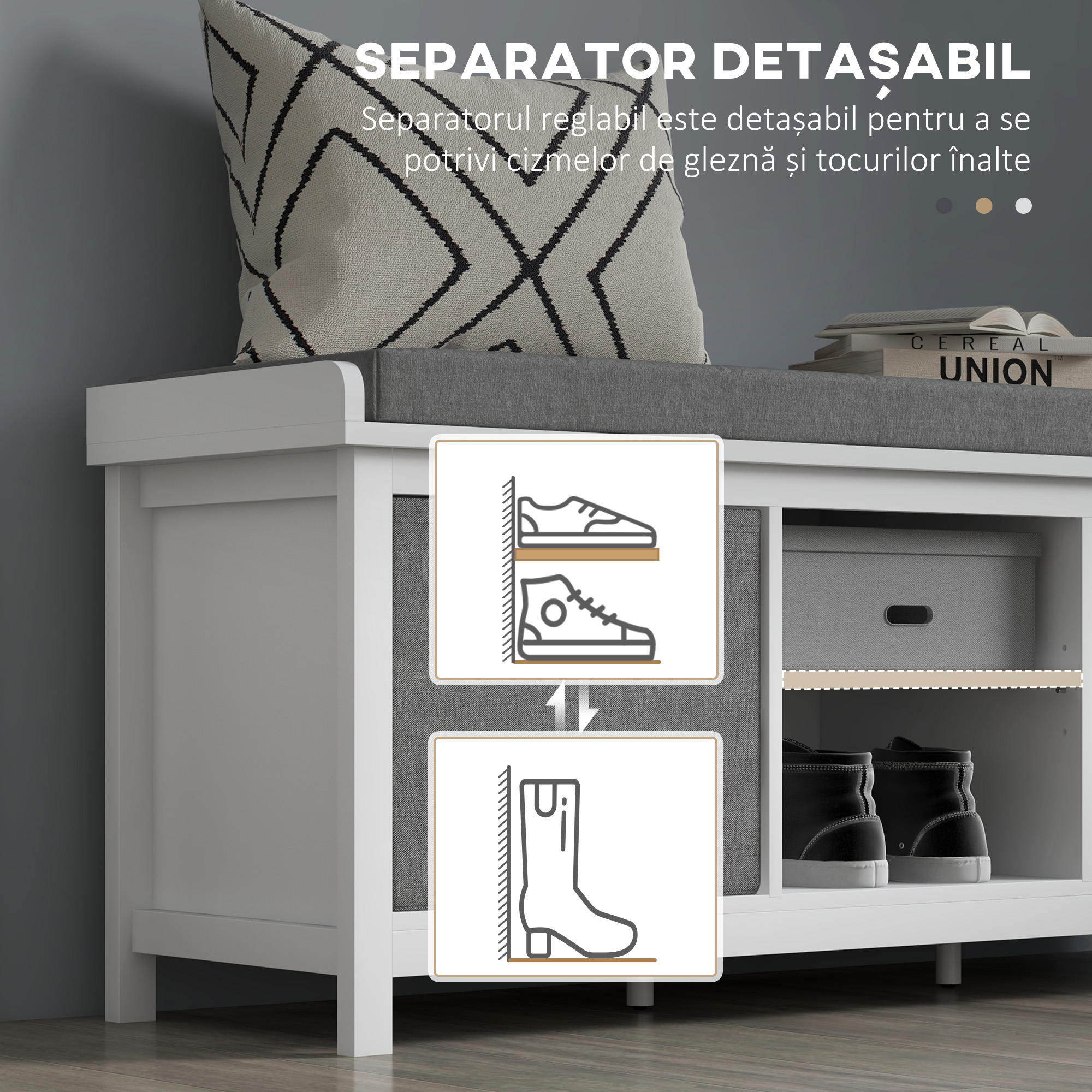  Banca pentru Pantofi cu Scaun, Banca de Depozitare [6]