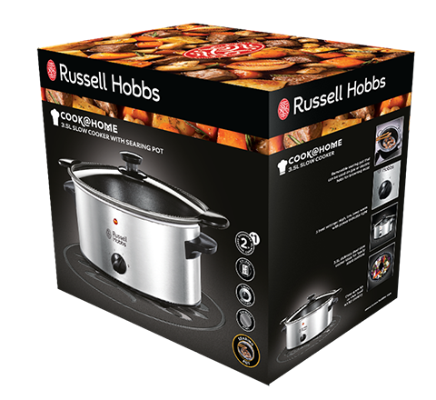 Slow cooker Russell Hobbs, 3.5L, 3 setari temperatura, vas ceramic detasabil, mentinere cald, negru [7]