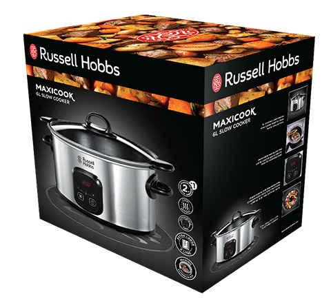 Slow cooker Russell Hobbs MaxiCook, 6L, 3 setari temperatura, vas ceramic detasabil, mentinere cald, negru [1]