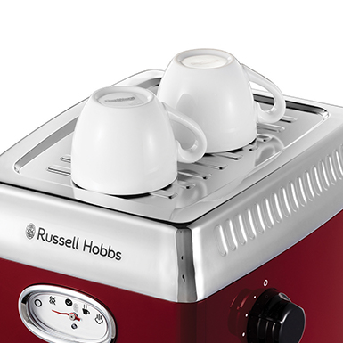Espressor Russell Hobbs Retro Ribbon, 15 bar, rezervor 1.2L, spumare lapte, incalzire rapida, rosu [1]