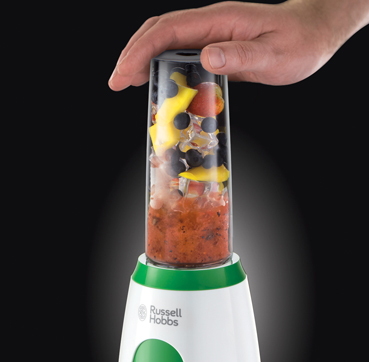 Blender Russell Hobbs Explore Mix & Go Cool, recipient sport 600ml, lame inox, capac etans, portabil, negru [1]