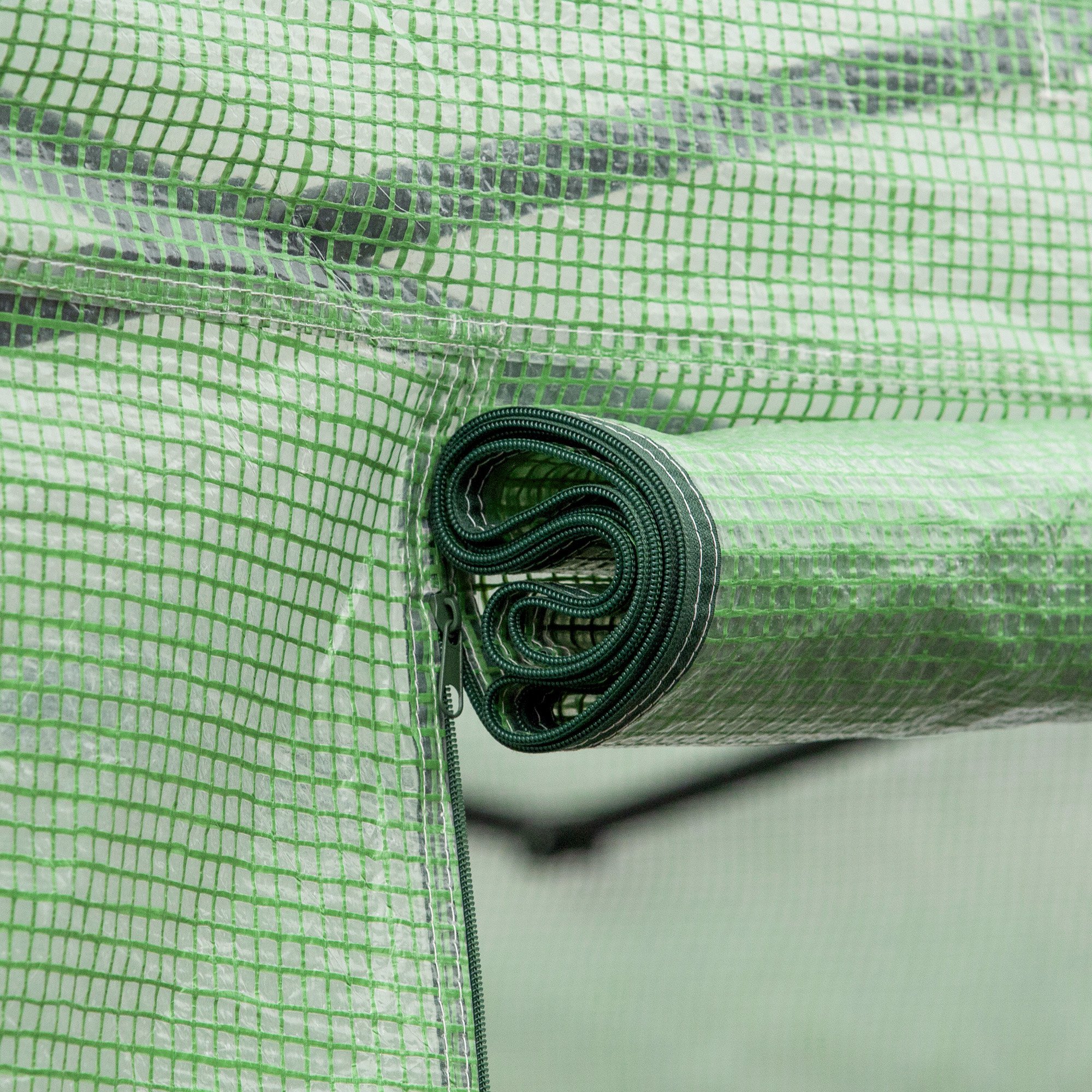  Sera tunel de gradina cu protectie din PE, Usa cu incuietoare si 4 ferestre, verde [7]