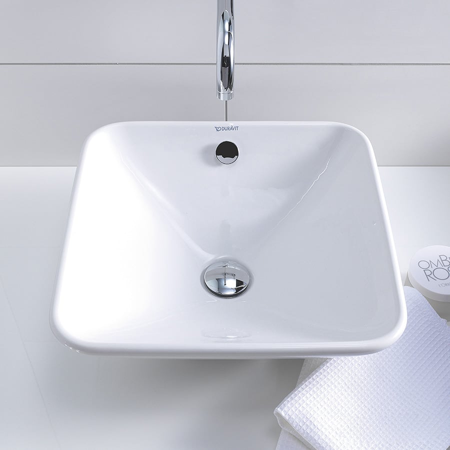Lavoar Duravit 0333420000, Bacino, montaj pe blat, nr orificii baterie fara, preaplin, zona montaj interior, alb [2]