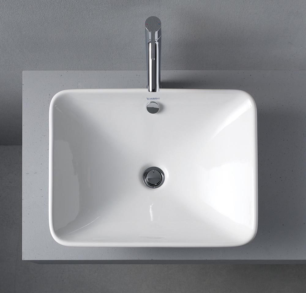 Lavoar Duravit 0334520000, Bacino, montaj pe blat, nr orificii baterie fara, preaplin, zona montaj interior, alb [4]