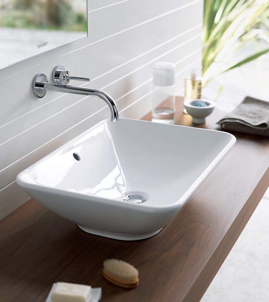 Lavoar Duravit 0334520000, Bacino, montaj pe blat, nr orificii baterie fara, preaplin, zona montaj interior, alb [3]