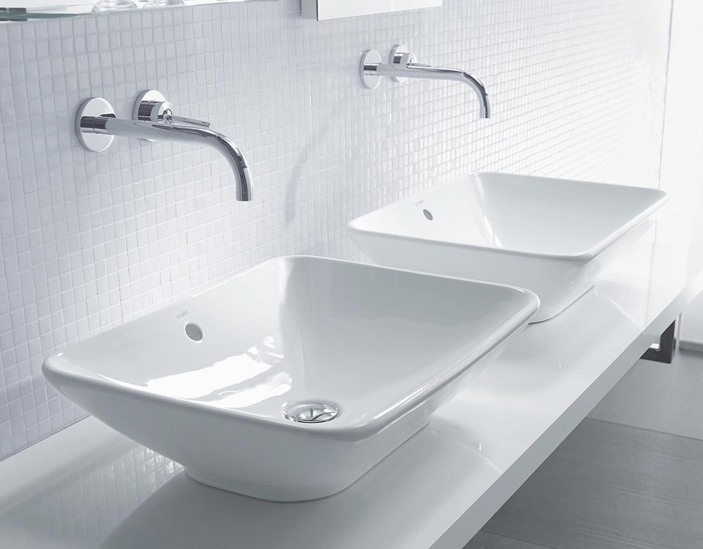 Lavoar Duravit 0334520000, Bacino, montaj pe blat, nr orificii baterie fara, preaplin, zona montaj interior, alb [5]