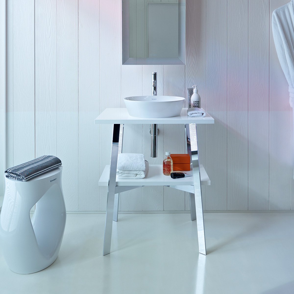 Lavoar Duravit 2328430000, Cape Cod, montaj pe blat, nr orificii baterie fara, zona montaj interior, alb [2]
