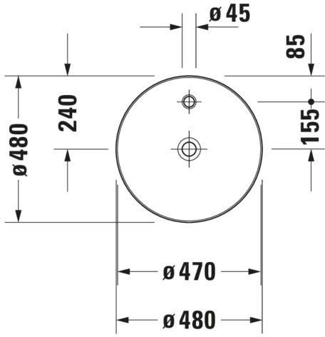 Lavoar Duravit 2328480000, Cape Cod, montaj pe blat, zona montaj interior, elemente fixare ascunse, alb [14]