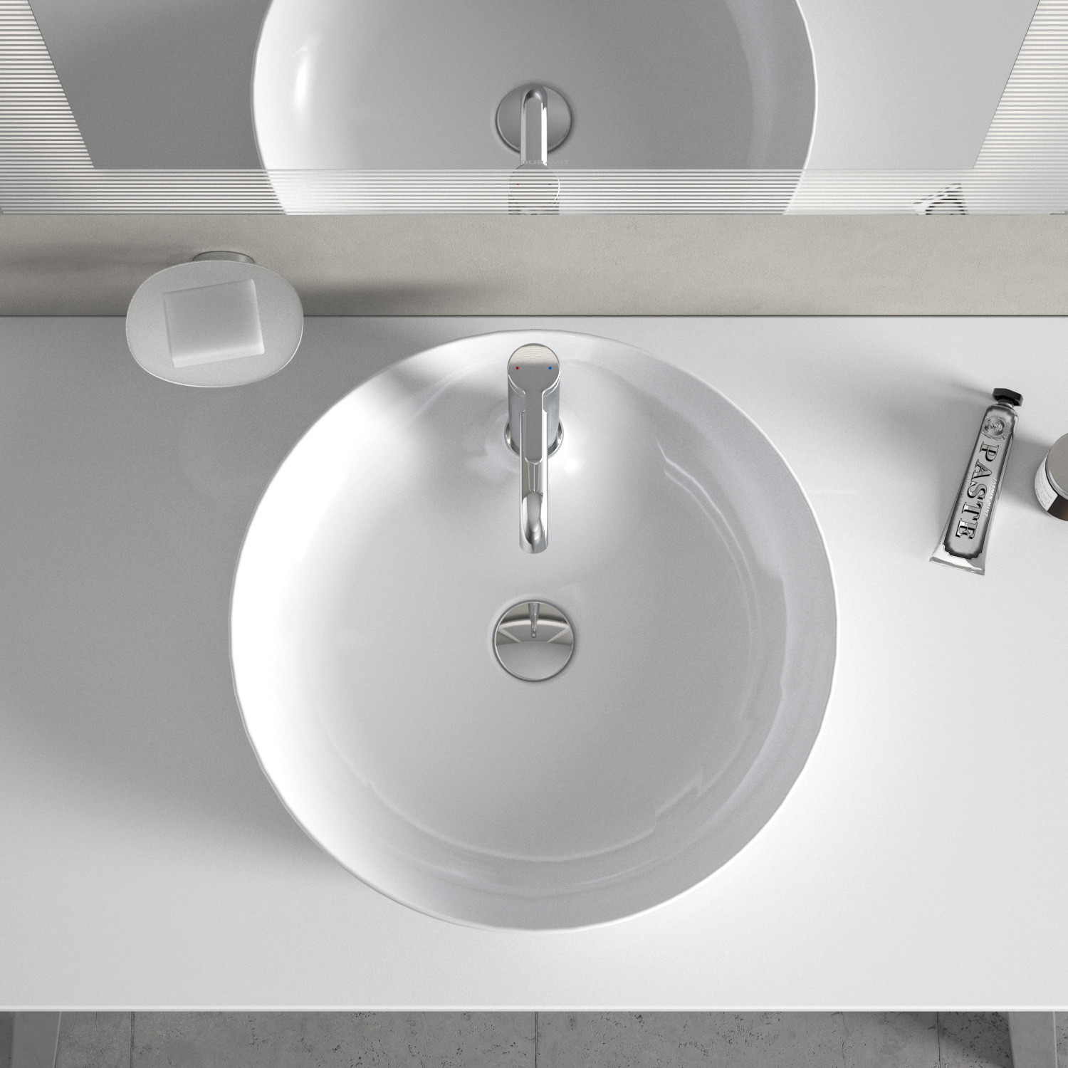 Lavoar Duravit 2328480000, Cape Cod, montaj pe blat, zona montaj interior, elemente fixare ascunse, alb [6]