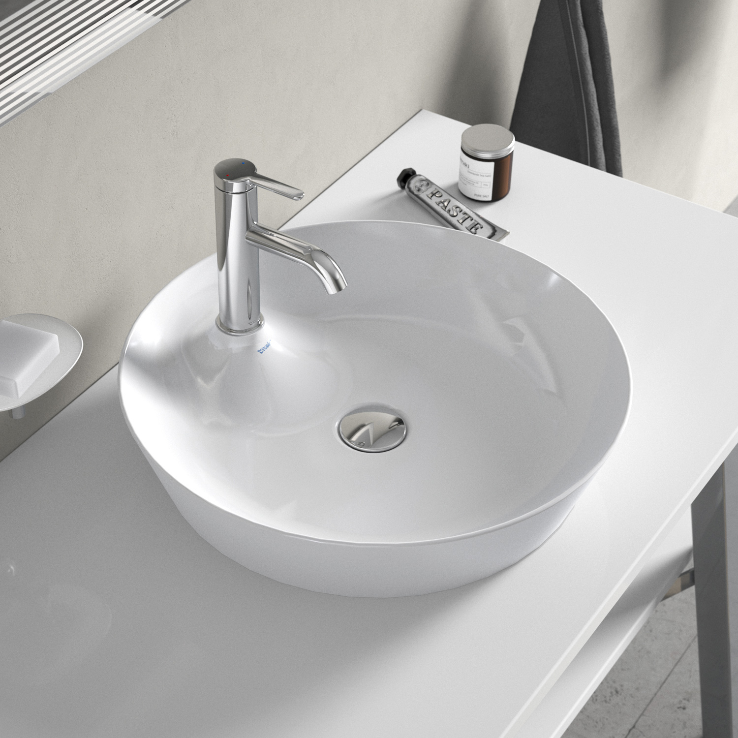 Lavoar Duravit 2328480000, Cape Cod, montaj pe blat, zona montaj interior, elemente fixare ascunse, alb [4]