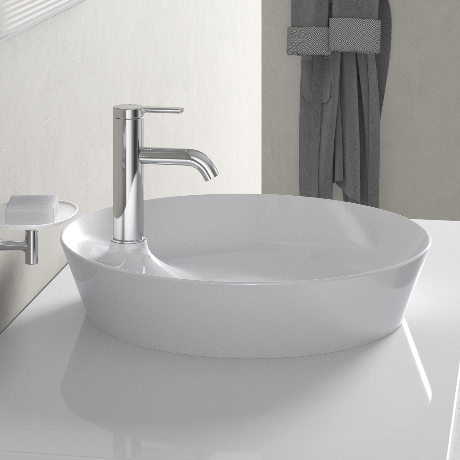Lavoar Duravit 2328480000, Cape Cod, montaj pe blat, zona montaj interior, elemente fixare ascunse, alb [5]