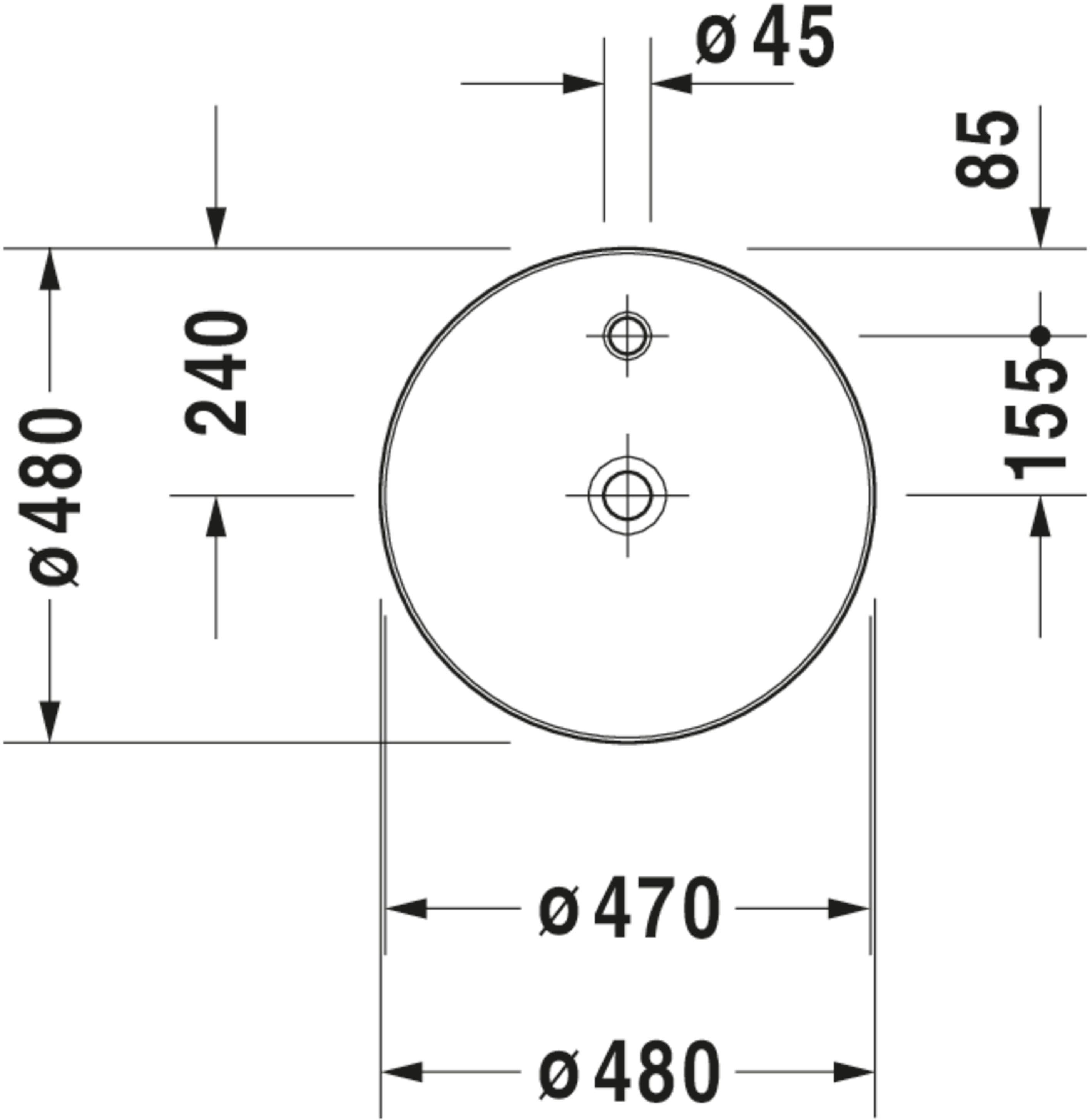 Lavoar Duravit 2328480000, Cape Cod, montaj pe blat, zona montaj interior, elemente fixare ascunse, alb [15]