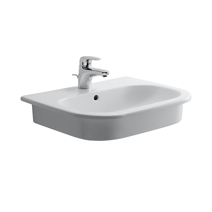 Lavoar Duravit 0337540000, D-Code, montaj in blat, preaplin, zona montaj interior, elemente fixare ascunse, alb [3]