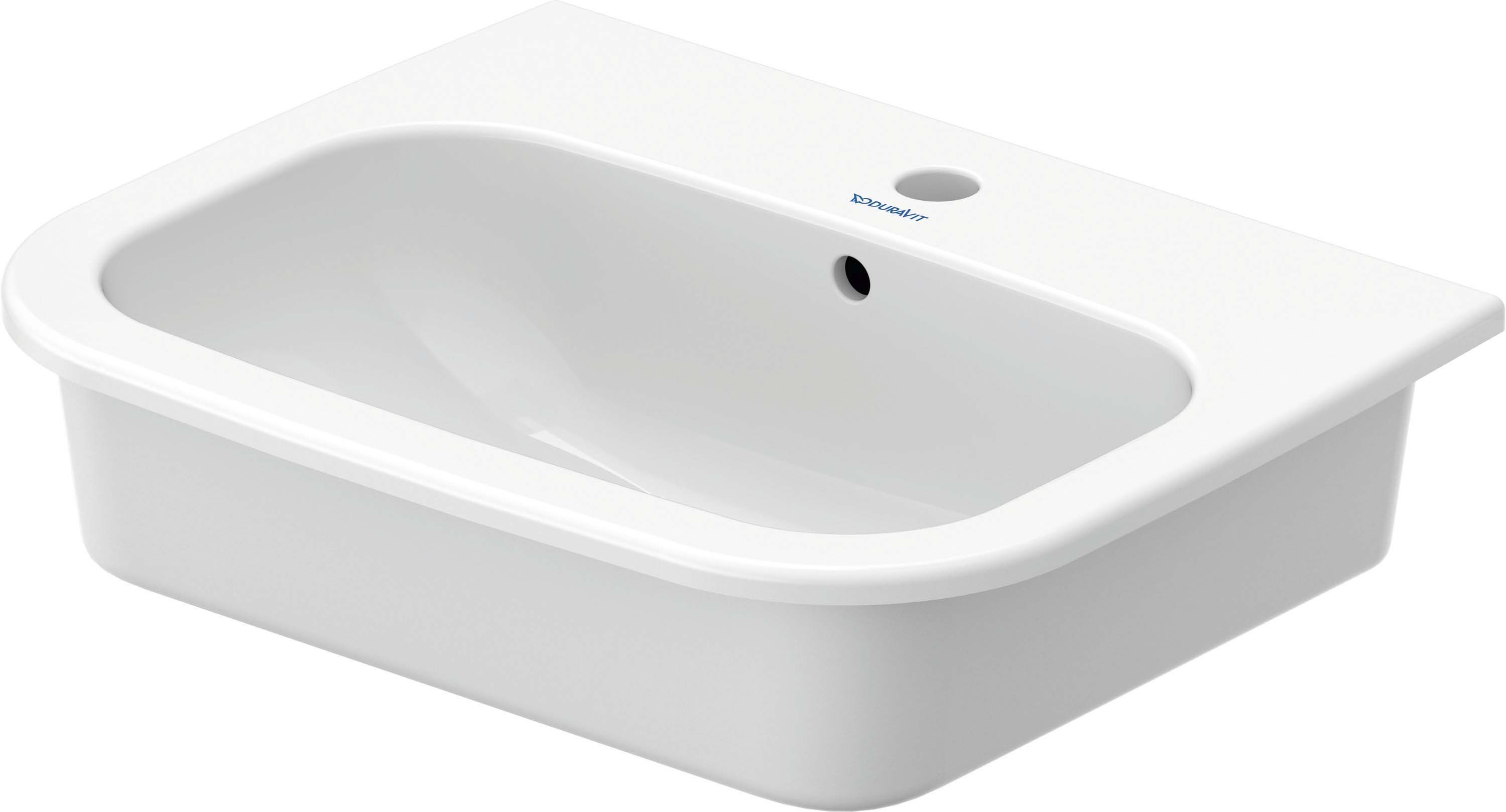 Lavoar Duravit 0337540000, D-Code, montaj in blat, preaplin, zona montaj interior, elemente fixare ascunse, alb [1]
