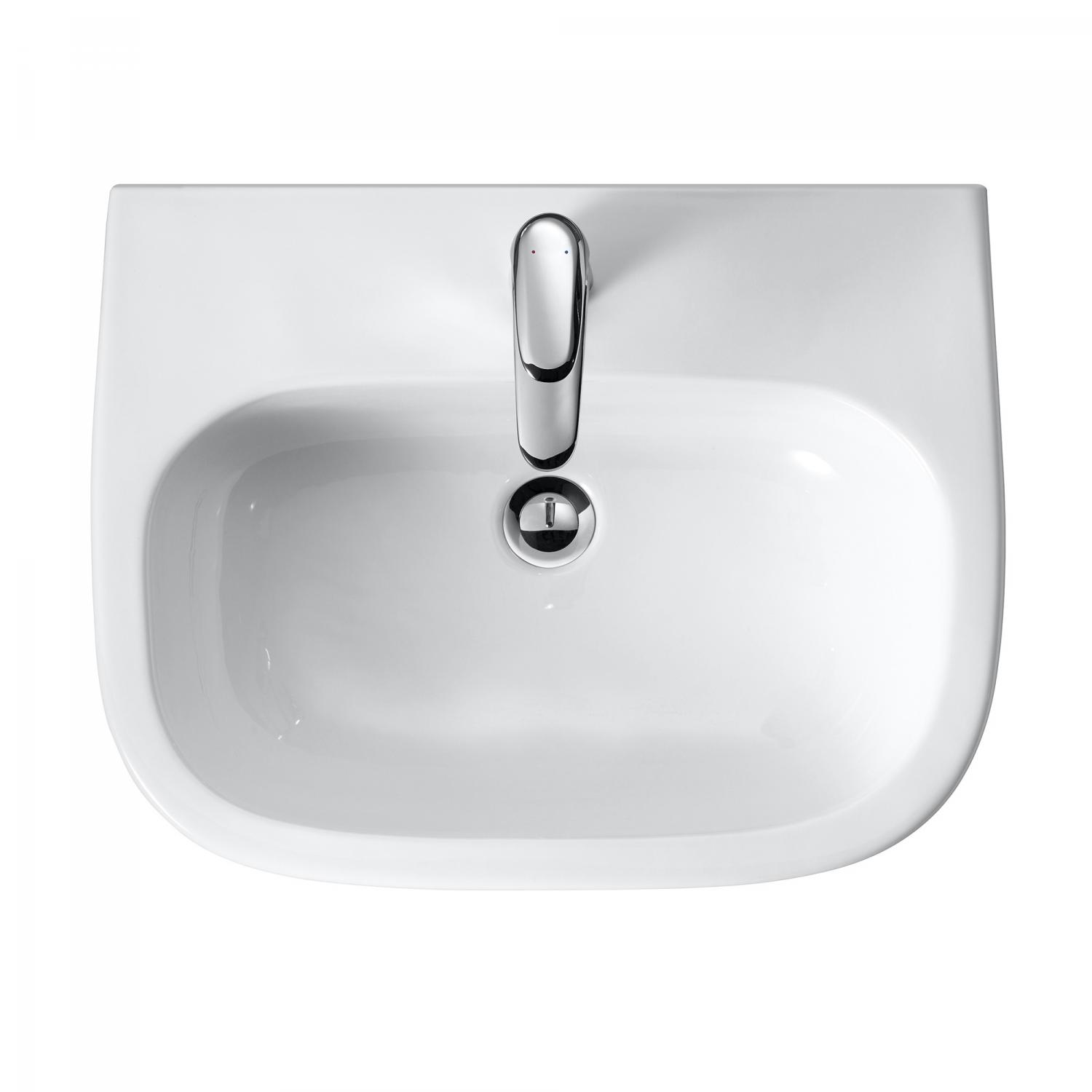Lavoar Duravit 0337540000, D-Code, montaj in blat, preaplin, zona montaj interior, elemente fixare ascunse, alb [4]