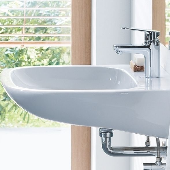Lavoar Duravit 23106000002, D-Code, montaj pe perete, preaplin, zona montaj interior, elemente fixare ascunse, alb [3]