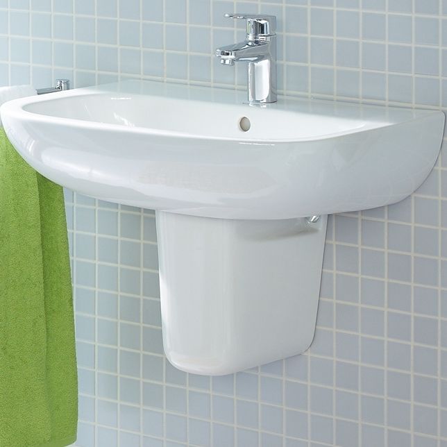 Lavoar Duravit 23106000002, D-Code, montaj pe perete, preaplin, zona montaj interior, elemente fixare ascunse, alb [2]