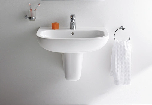 Lavoar Duravit 23106000002, D-Code, montaj pe perete, preaplin, zona montaj interior, elemente fixare ascunse, alb [5]