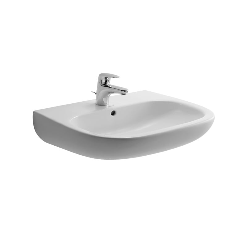 Baie - Lavoar Duravit 23106000002, D-Code, montaj pe perete, preaplin, zona montaj interior, elemente fixare ascunse, alb