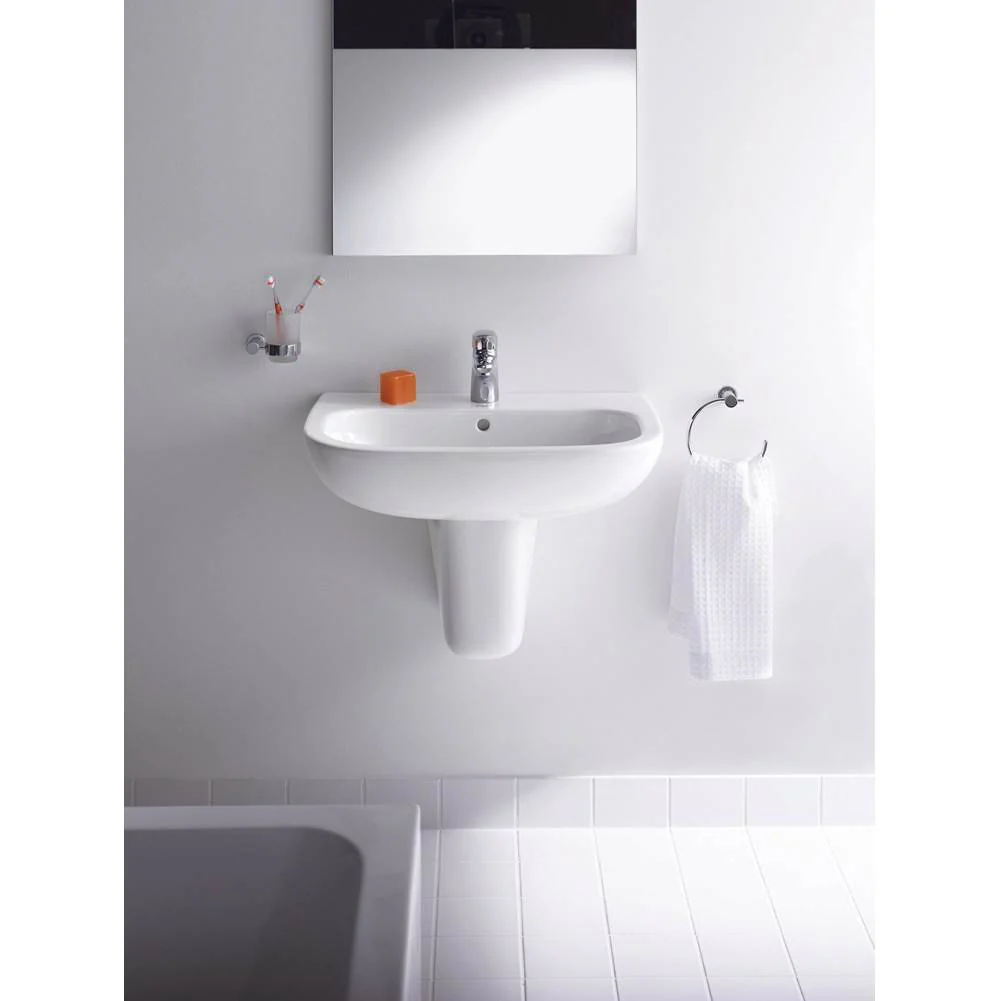 Lavoar Duravit 23106000002, D-Code, montaj pe perete, preaplin, zona montaj interior, elemente fixare ascunse, alb [6]