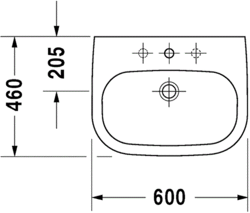 Lavoar Duravit 23106000002, D-Code, montaj pe perete, preaplin, zona montaj interior, elemente fixare ascunse, alb [8]