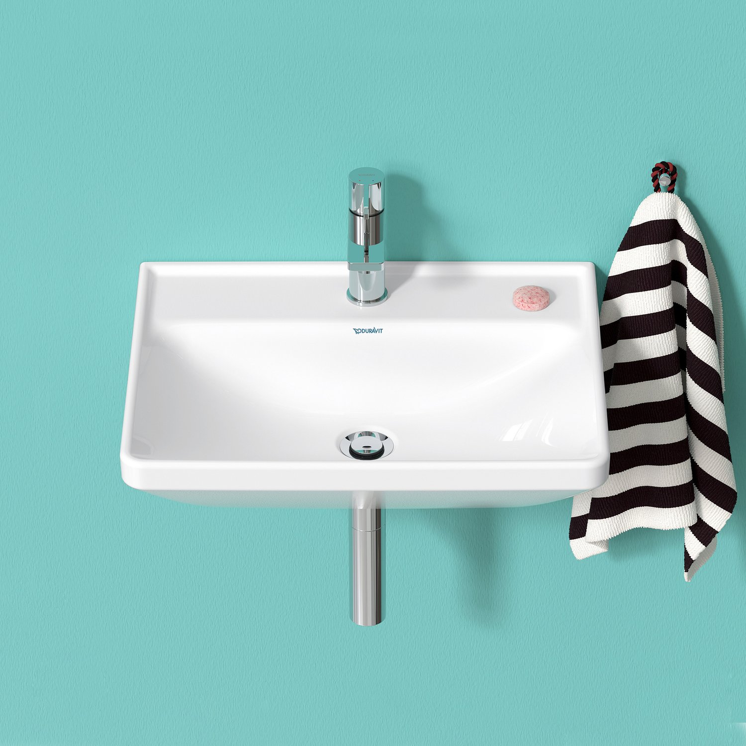 Lavoar Duravit 0738450041, D-Neo, montaj pe perete, zona montaj interior, elemente fixare ascunse, alb [4]