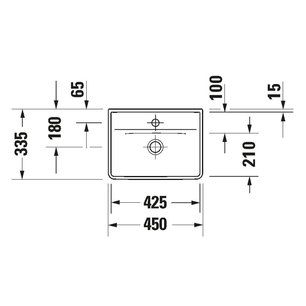 Lavoar Duravit 0738451341, D-Neo, montaj pe perete, zona montaj interior, elemente fixare ascunse, antracit [1]