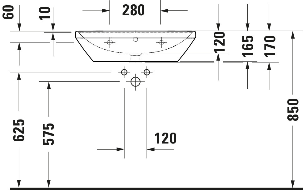 Lavoar Duravit 2366650000, D-Neo, montaj pe perete, preaplin, zona montaj interior, elemente fixare ascunse, alb [11]
