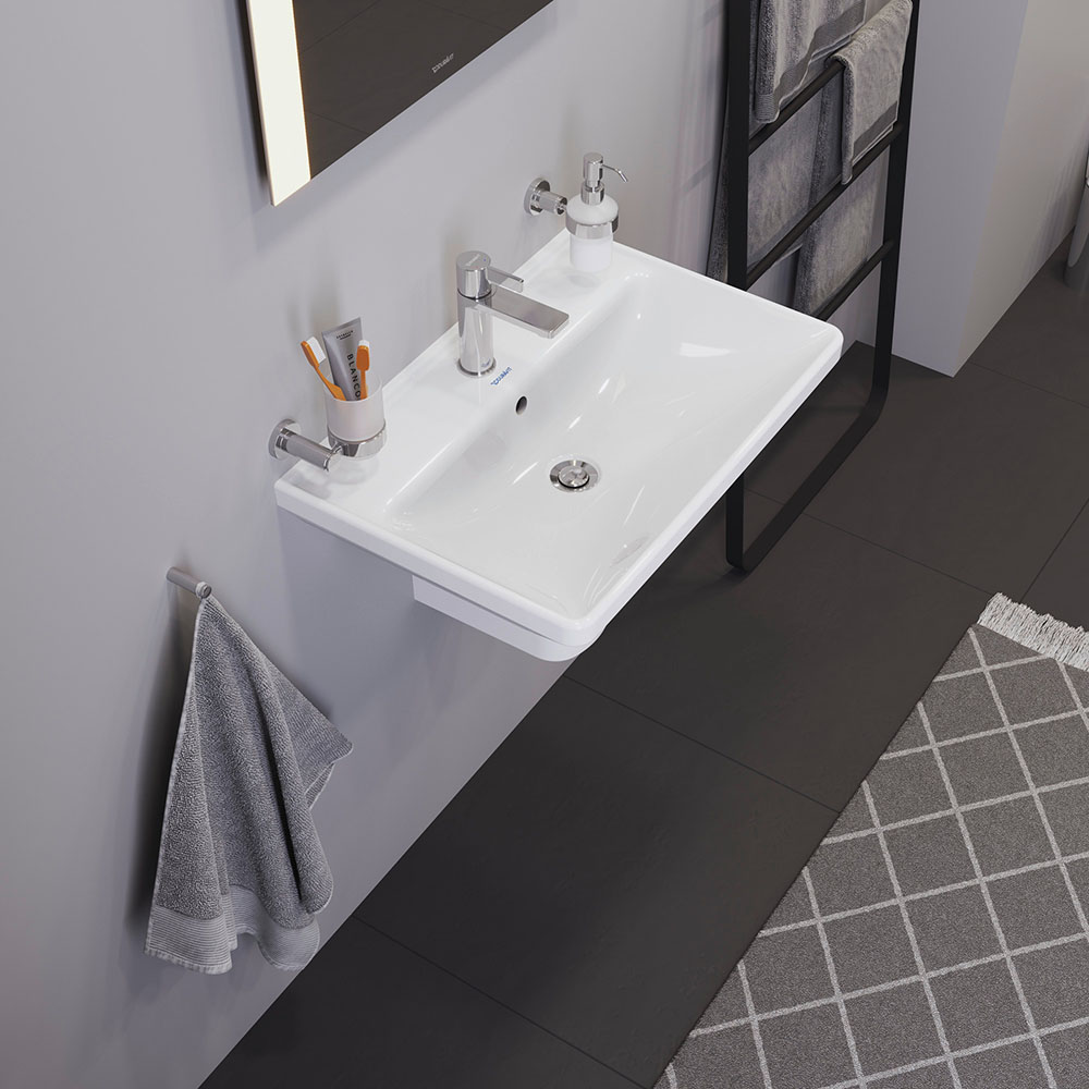 Lavoar Duravit 2366650000, D-Neo, montaj pe perete, preaplin, zona montaj interior, elemente fixare ascunse, alb [7]