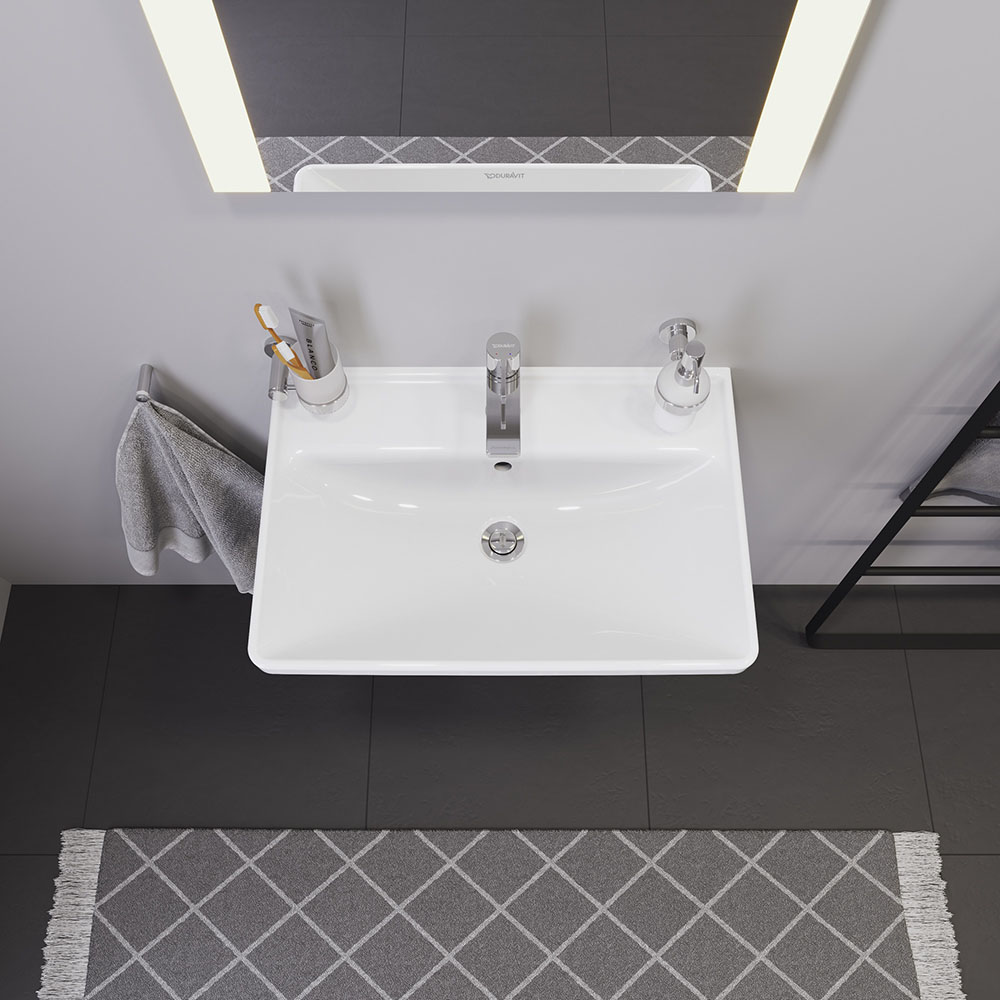 Lavoar Duravit 2366650000, D-Neo, montaj pe perete, preaplin, zona montaj interior, elemente fixare ascunse, alb [8]