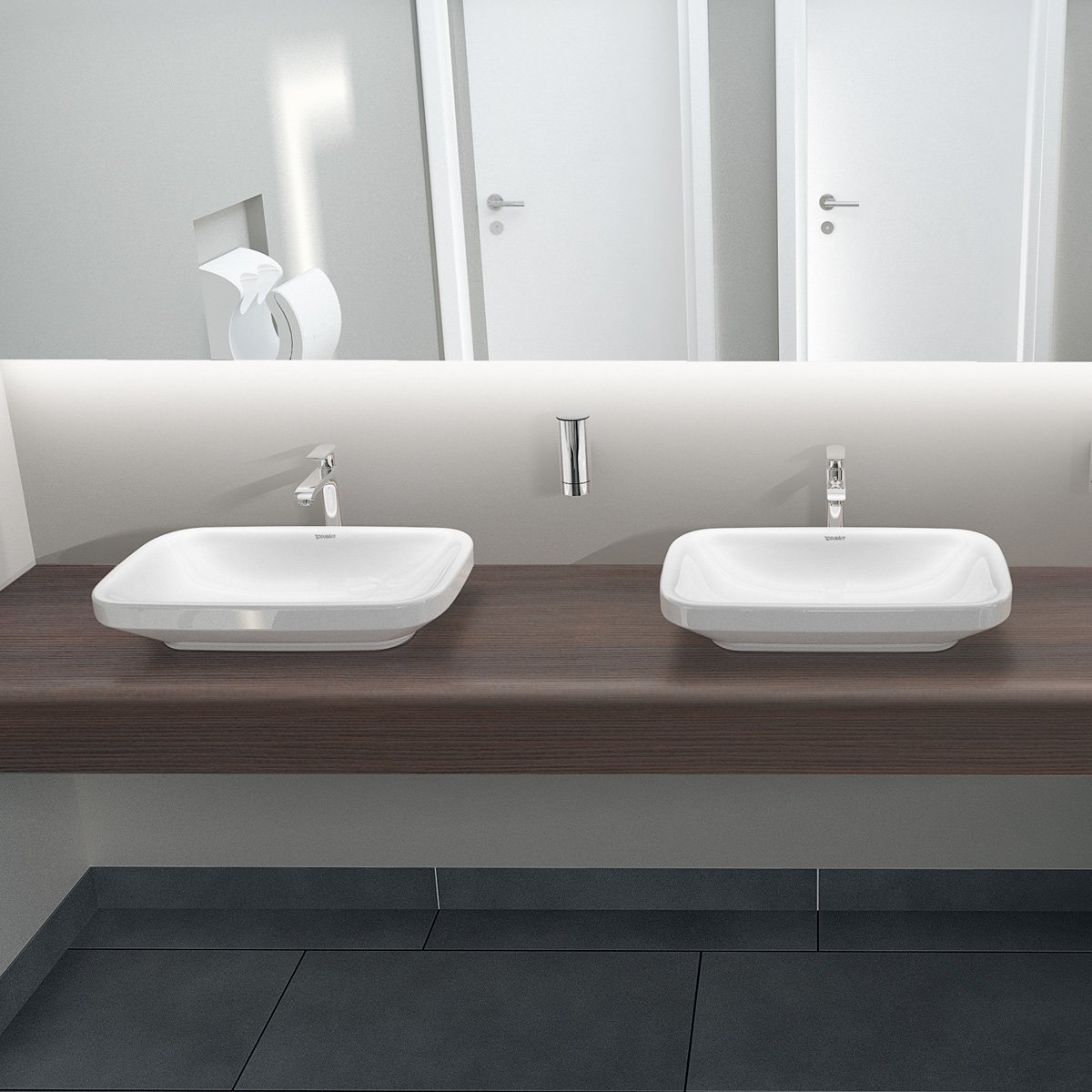 Lavoar Duravit 0349600000, DuraStyle, montaj pe blat, nr orificii baterie fara, zona montaj interior, alb [4]