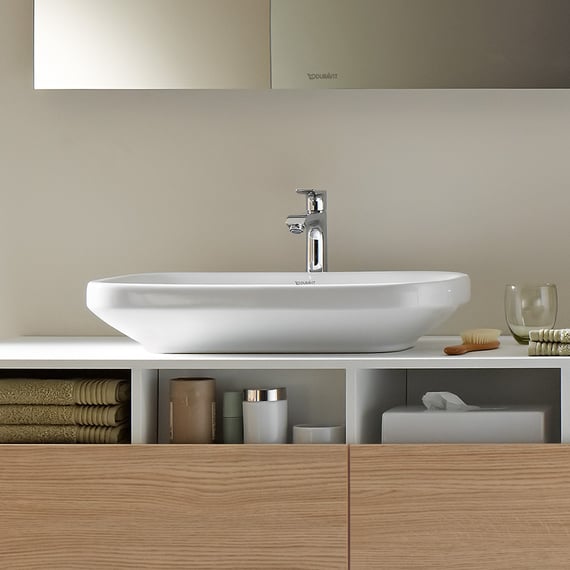 Lavoar Duravit 0349600000, DuraStyle, montaj pe blat, nr orificii baterie fara, zona montaj interior, alb [2]