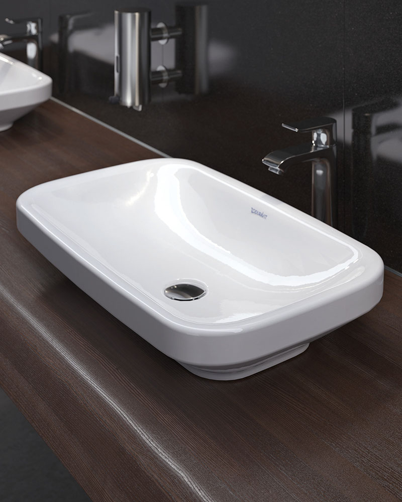 Lavoar Duravit 0349600000, DuraStyle, montaj pe blat, nr orificii baterie fara, zona montaj interior, alb [5]