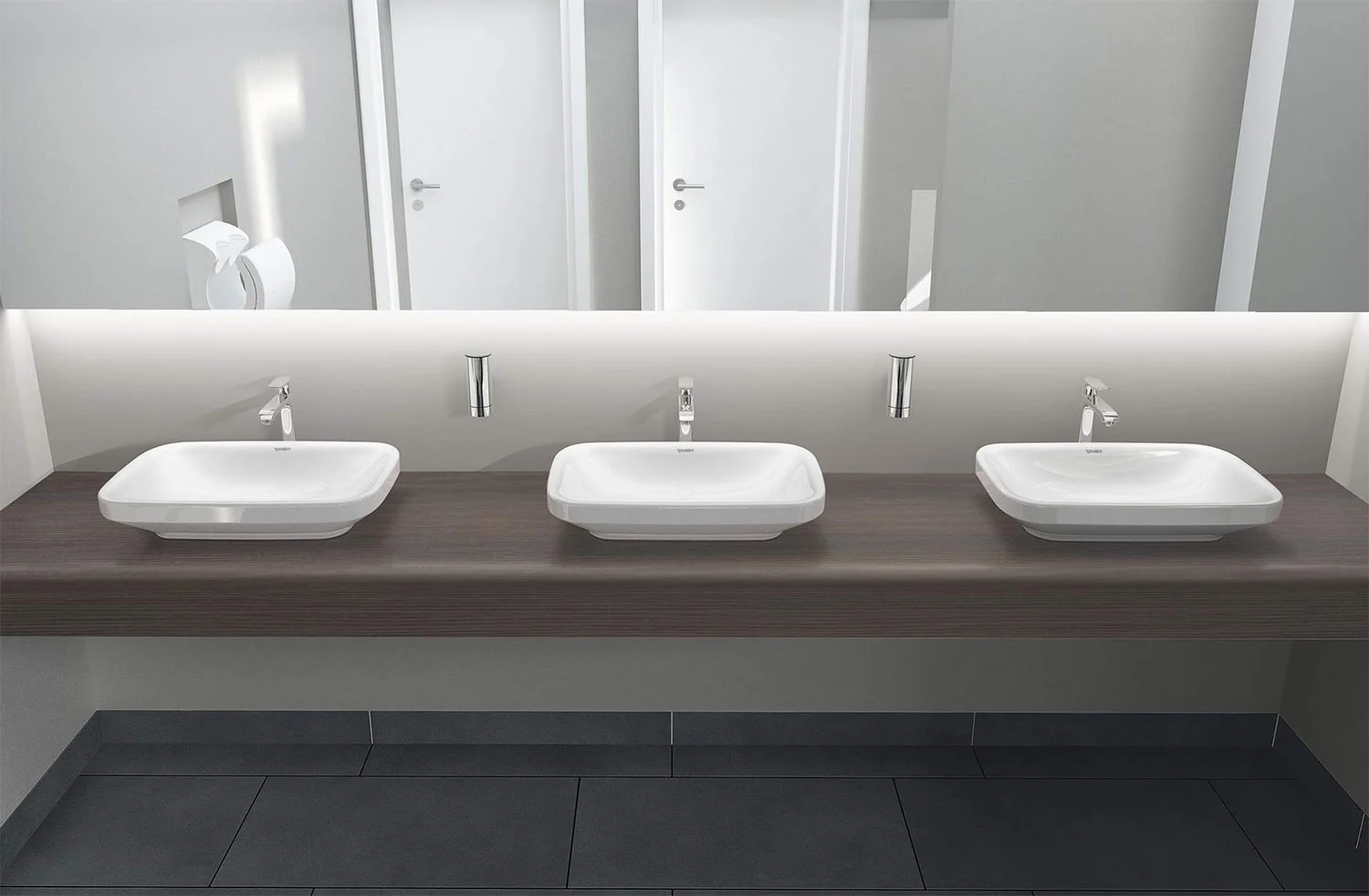 Lavoar Duravit 0349600000, DuraStyle, montaj pe blat, nr orificii baterie fara, zona montaj interior, alb [7]