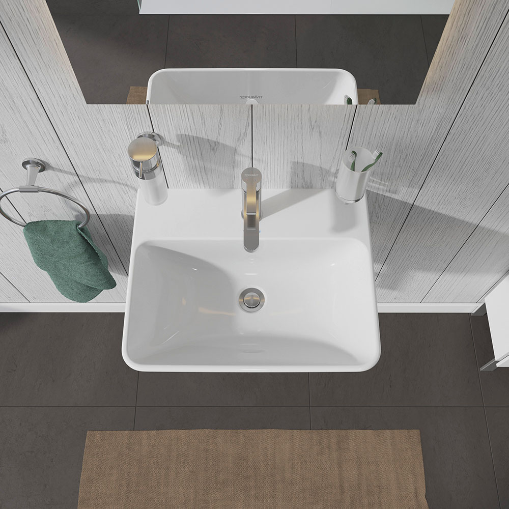 Lavoar Duravit 2335550000, Me by Starck, montaj pe perete, preaplin, zona montaj interior, elemente fixare ascunse, alb [5]