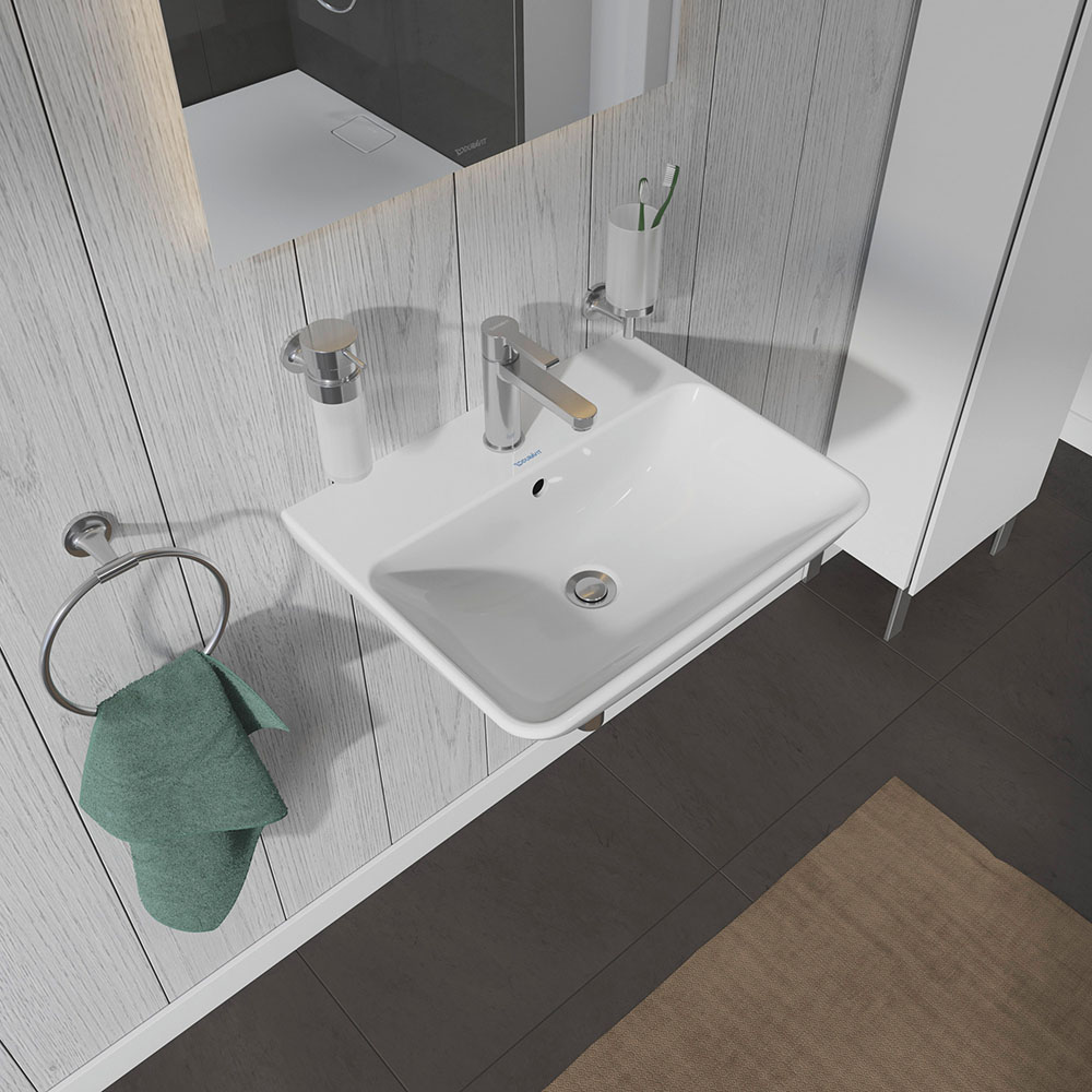Lavoar Duravit 2335550000, Me by Starck, montaj pe perete, preaplin, zona montaj interior, elemente fixare ascunse, alb [6]