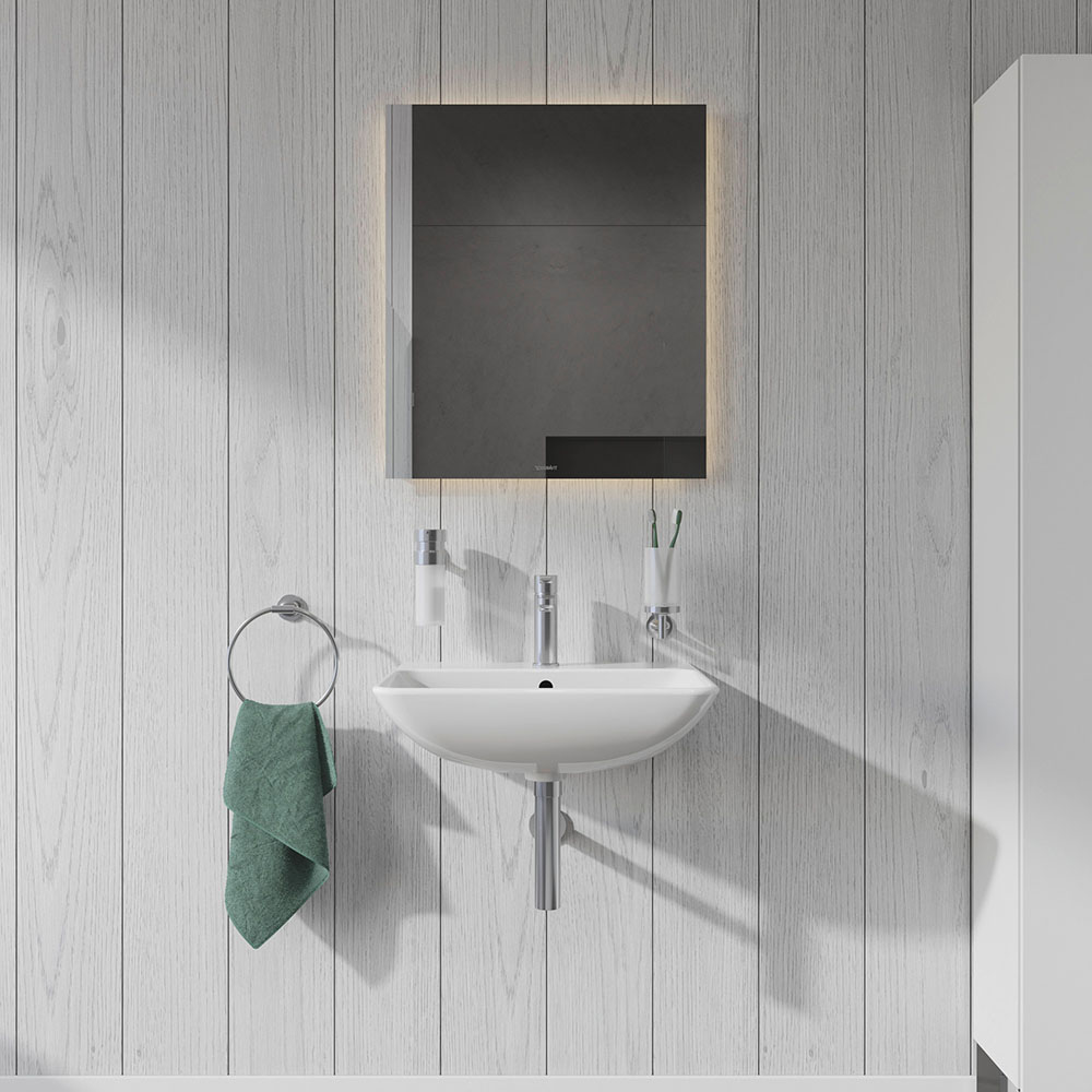 Lavoar Duravit 2335550000, Me by Starck, montaj pe perete, preaplin, zona montaj interior, elemente fixare ascunse, alb [4]