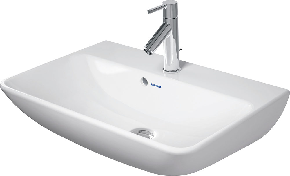 Baie - Lavoar Duravit 2343600000, ME by Starck, montaj pe perete, preaplin, zona montaj interior, elemente fixare ascunse, alb
