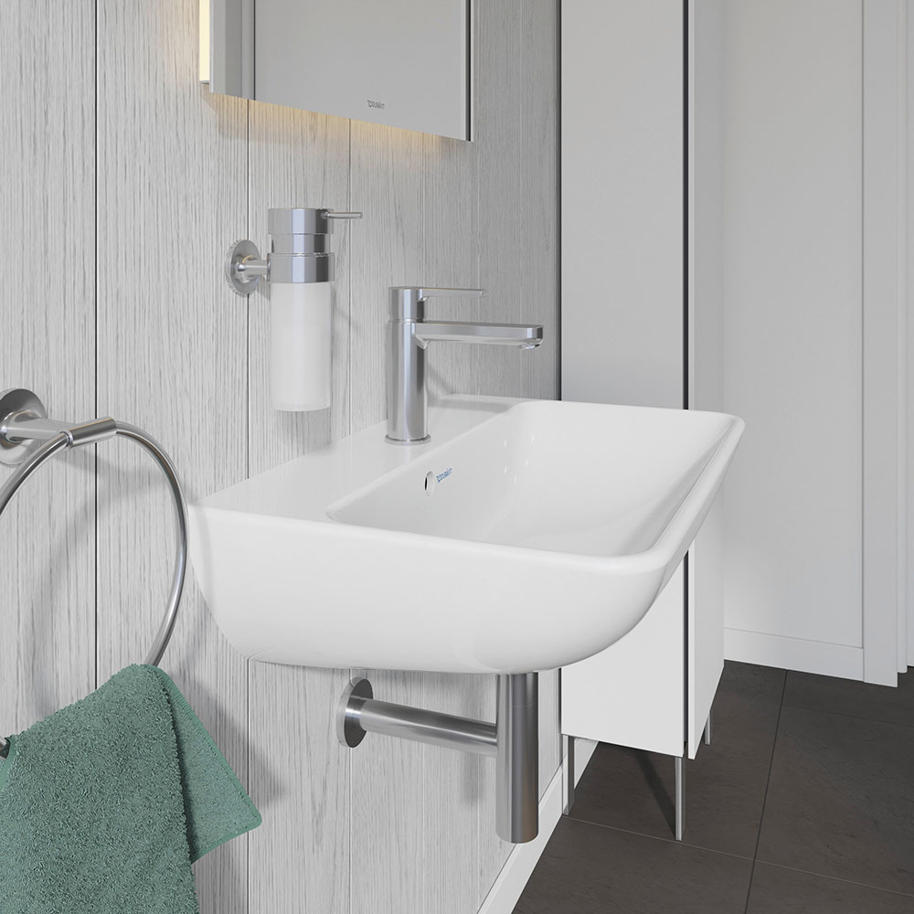 Lavoar Duravit 2343600000, ME by Starck, montaj pe perete, preaplin, zona montaj interior, elemente fixare ascunse, alb [2]
