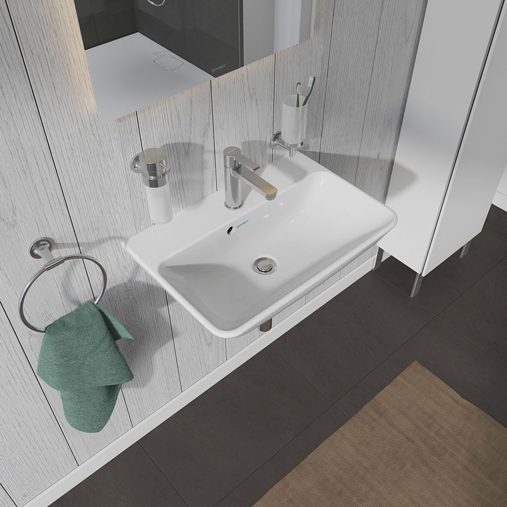 Lavoar Duravit 2343600000, ME by Starck, montaj pe perete, preaplin, zona montaj interior, elemente fixare ascunse, alb [5]