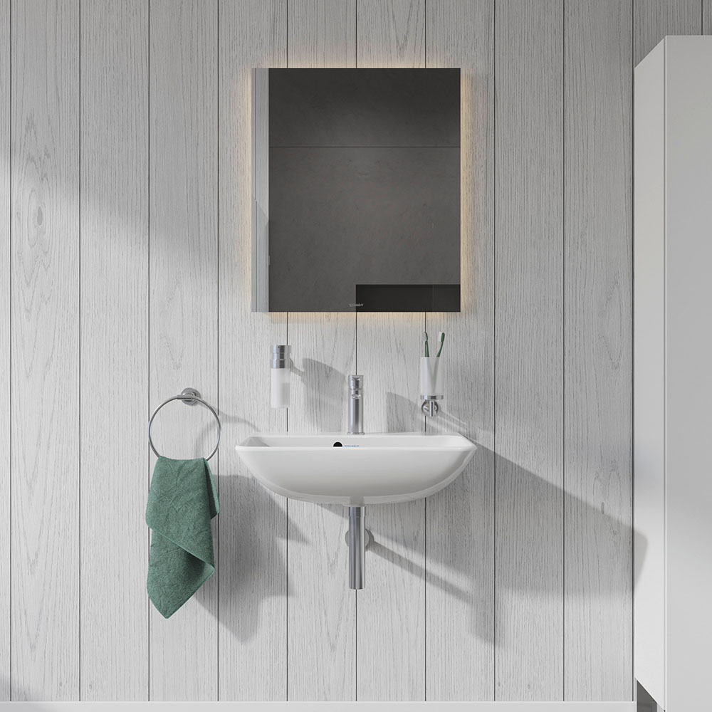 Lavoar Duravit 2343600000, ME by Starck, montaj pe perete, preaplin, zona montaj interior, elemente fixare ascunse, alb [3]